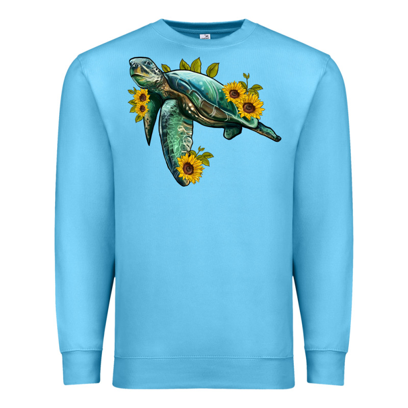Sea Turtle With Sunflowers Premium Sweatshirt by Artiststas | Teevron