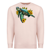 Pale Pink sea turtle with sunflowers Premium Sweatshirt - Artiststas
