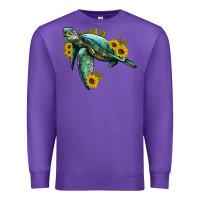 Purple sea turtle with sunflowers Premium Sweatshirt - Artiststas