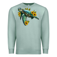 Seafoam sea turtle with sunflowers Premium Sweatshirt - Artiststas