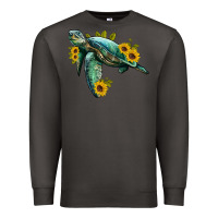 Smoke sea turtle with sunflowers Premium Sweatshirt - Artiststas