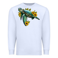 White sea turtle with sunflowers Premium Sweatshirt - Artiststas