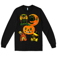 Black Vintage Halloween Long Sleeve Tee - minhPixels