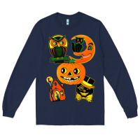 Navy Vintage Halloween Long Sleeve Tee - minhPixels
