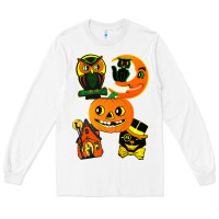 White Vintage Halloween Long Sleeve Tee - minhPixels