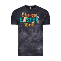 Cloud Black Happy Easter y'all Easter Day Vintage Tee - HowdyJamesFarm