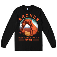 Black Cool Arches National Park Utah Long Sleeve Tee - minhPixels
