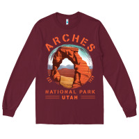Burgundy Cool Arches National Park Utah Long Sleeve Tee - minhPixels