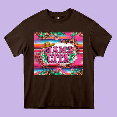 Mama Cita Cactus Serape Heavy Core Tee Designed By Lillyallendesigns