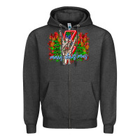 Charcoal Heather punk rock Merry Christmas Zipper Hoodie - CowhideDigitalArt
