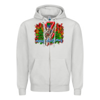 Dove Grey punk rock Merry Christmas Zipper Hoodie - CowhideDigitalArt