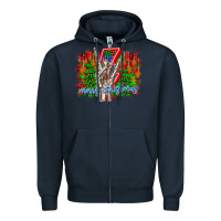 Navy punk rock Merry Christmas Zipper Hoodie - CowhideDigitalArt