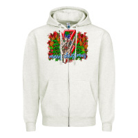 Oatmeal Heather punk rock Merry Christmas Zipper Hoodie - CowhideDigitalArt