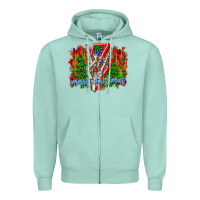 Seafoam punk rock Merry Christmas Zipper Hoodie - CowhideDigitalArt