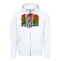 White punk rock Merry Christmas Zipper Hoodie - CowhideDigitalArt