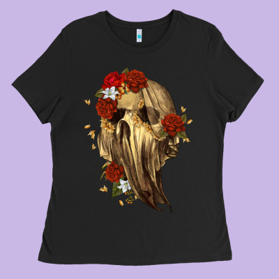 Ghost Skeleton Ladies Tee Designed By Ranaportraitstore