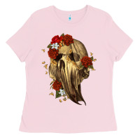 Bubblegum Pink Ghost Skeleton Ladies Tee - RanaPortraitStore