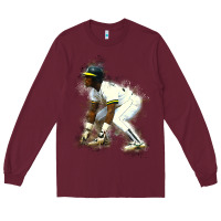 Burgundy Rickey Henderson Long Sleeve Tee - minhPixels