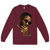 Burgundy Black man Long Sleeve Tee - HowdyJamesFarm
