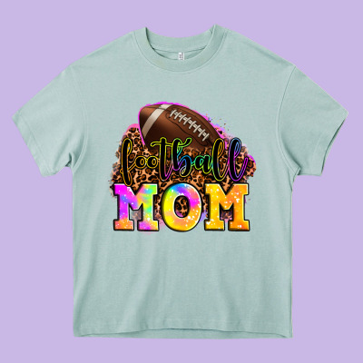 Football Mom Heavy Core Tee Designed By Lillyallendesigns