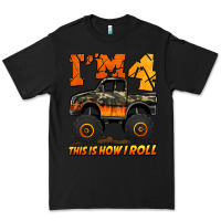 Black i'm four this is how i roll monster truck birthday Premium Tee - Jasminsmagicworld