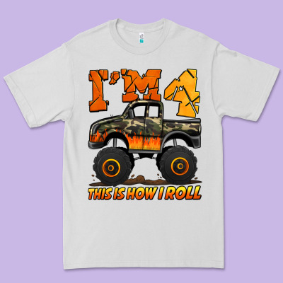 I'm Four This Is How I Roll Monster Truck Birthday Premium Tee Designed By Jasminsmagicworld