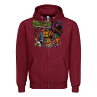 Burgundy spooky Zipper Hoodie - SublimationCraftShop