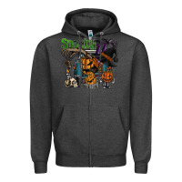 Charcoal Heather spooky Zipper Hoodie - SublimationCraftShop