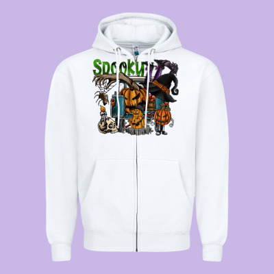 Spooky Zipper Hoodie Designed By Sublimationcraftshop