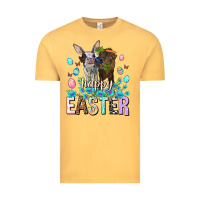 Vintage Mustard Happy Easter Heifers Easter Day Vintage Tee - HowdyJamesFarm