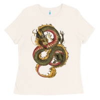 Bone green and yellow dragon Ladies Tee - RanaPortraitStore