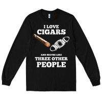 Black Funny Cigar Accessories Gift Set Cigar Lover Smokers Party Long Sleeve Tee - minhPixels