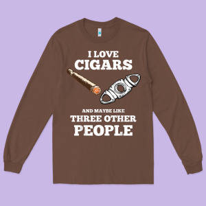 Funny Cigar Accessories Gift Set Cigar Lover Smokers Party Long Sleeve Tee Designed By Minhpixels