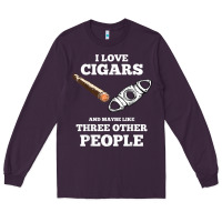 Plum Funny Cigar Accessories Gift Set Cigar Lover Smokers Party Long Sleeve Tee - minhPixels