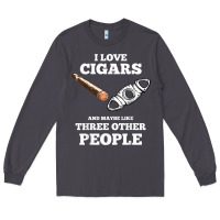 Smoke Funny Cigar Accessories Gift Set Cigar Lover Smokers Party Long Sleeve Tee - minhPixels