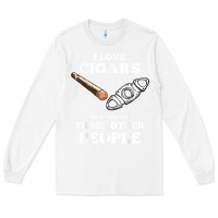 White Funny Cigar Accessories Gift Set Cigar Lover Smokers Party Long Sleeve Tee - minhPixels