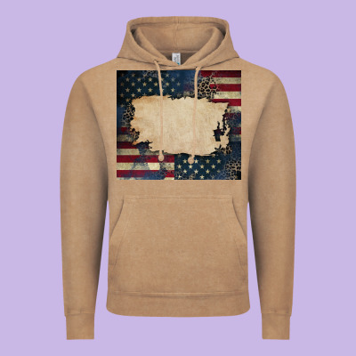 American Flag Add Your Text Vintage Hoodie Designed By Cowgirlartshop