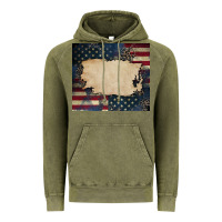 Vintage Olive American flag add your text Vintage Hoodie - CowGirlArtShop