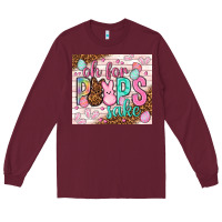 Burgundy Oh for peeps sake tumbler Easter Day Long Sleeve Tee - HowdyJamesFarm