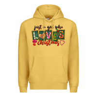 Antique Gold Just A Girl Who Loves Christmas Premium Hoodie - FaDigitalArtStudio