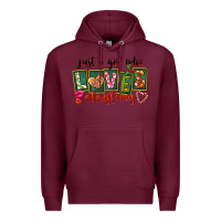 Burgundy Just A Girl Who Loves Christmas Premium Hoodie - FaDigitalArtStudio