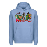Colony Blue Just A Girl Who Loves Christmas Premium Hoodie - FaDigitalArtStudio