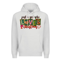 Dove Grey Just A Girl Who Loves Christmas Premium Hoodie - FaDigitalArtStudio
