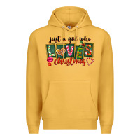 Mustard Just A Girl Who Loves Christmas Premium Hoodie - FaDigitalArtStudio