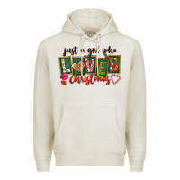 Oatmeal Heather Just A Girl Who Loves Christmas Premium Hoodie - FaDigitalArtStudio