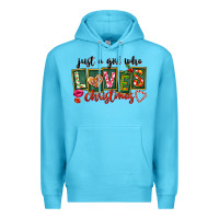 Ocean Blue Just A Girl Who Loves Christmas Premium Hoodie - FaDigitalArtStudio