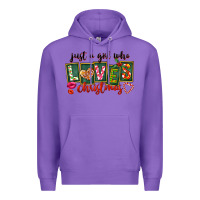 Purple Just A Girl Who Loves Christmas Premium Hoodie - FaDigitalArtStudio