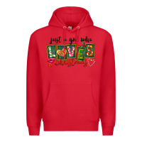 Red Just A Girl Who Loves Christmas Premium Hoodie - FaDigitalArtStudio
