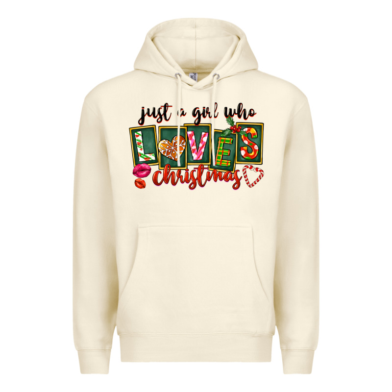 Just A Girl Who Loves Christmas Premium Hoodie by FaDigitalArtStudio | Teevron