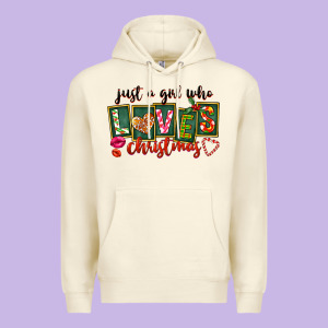 Just A Girl Who Loves Christmas Premium Hoodie Designed By Fadigitalartstudio